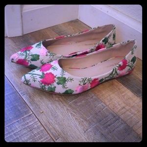 Embroidered floral flats